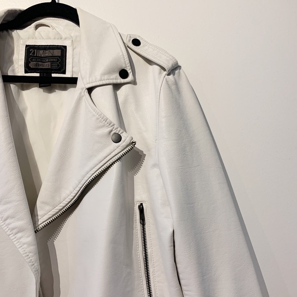 WHITE FAUX LEATHER JACKET - Picture 4 of 6